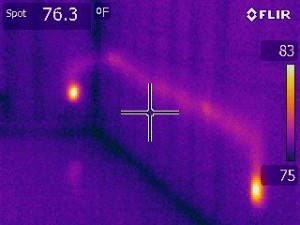 aluminum wiring over heating view in thermal imaging