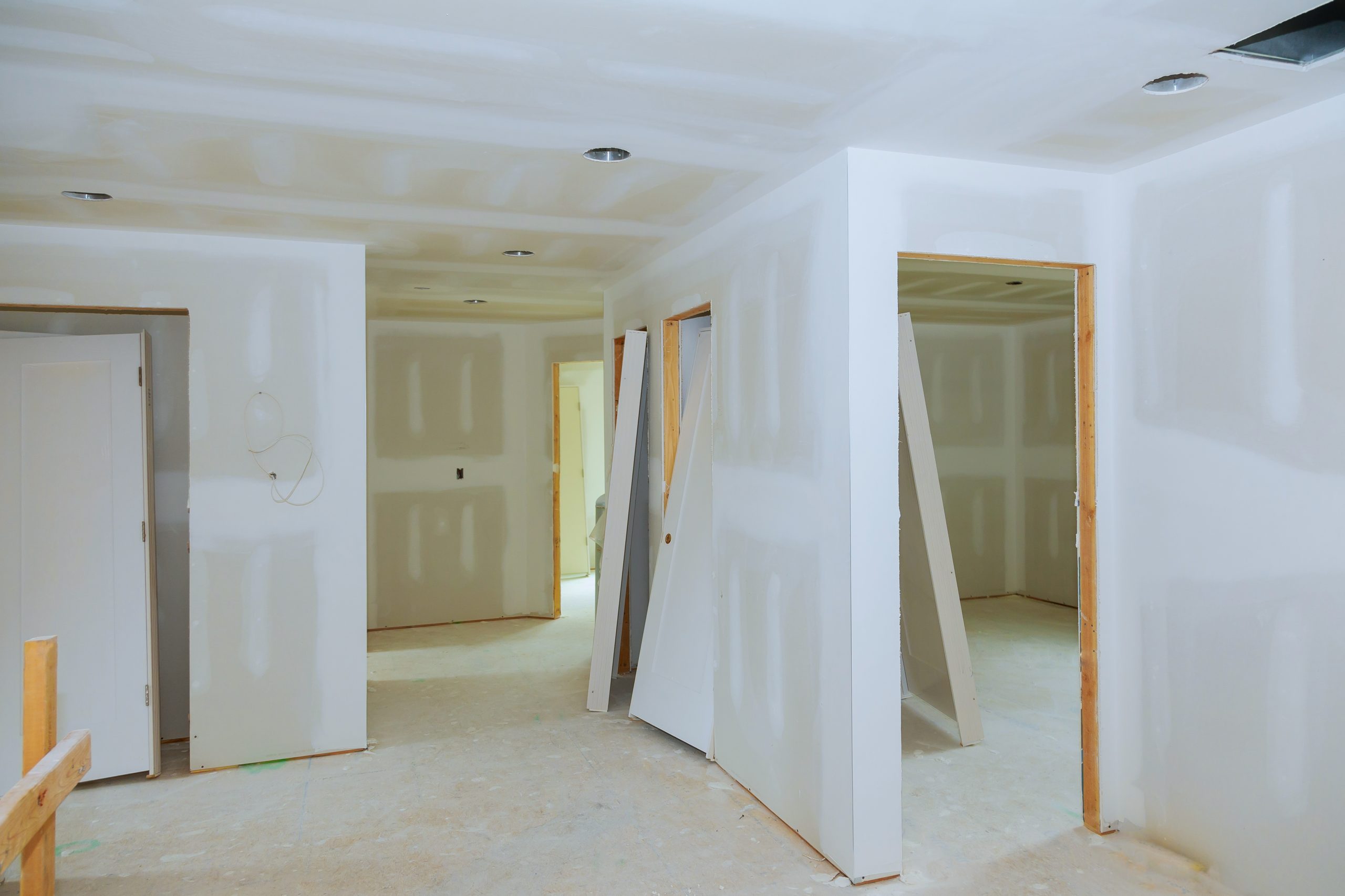 New Construction of Drywall Plasterboard Interior Room